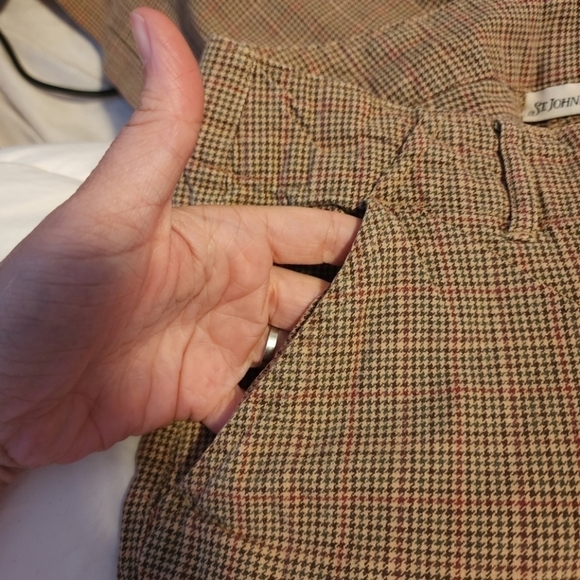 St. John's Bay 100% Cotton Brown Houndstooth Dress Pants Women's Size 12 EUC - Picture 3 of 8